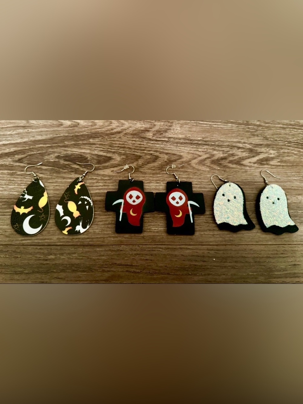 Halloween Earring Set - Ghosts, Bats & Spooky Crosses